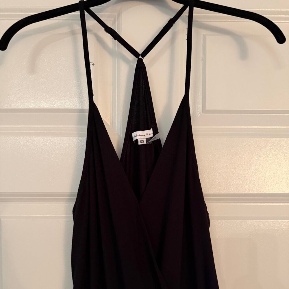 YOUNG, FABULOUS AND BROKE BLACK JUMPSUIT- XS- STRAIGHT LEG